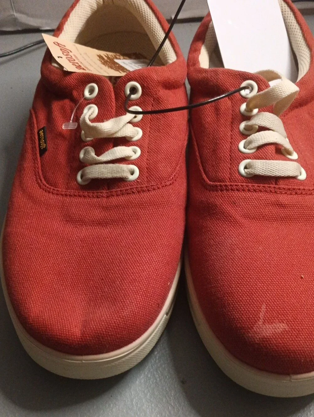 Men's Red Canvas Boat Shoes - Unbranded